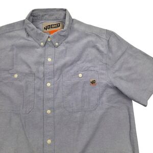 Duluth 40 Grit Chambray Standard Fit Short Sleeve Shirt 23145 Blue Mens XL‎